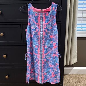 Lilly Pulitzer Vibrant Pink and Blue Floral Mini Dress